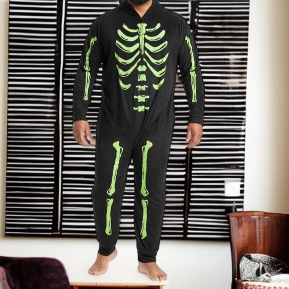 NWT HIDE & EEK ( L-Men's) 1 Pc. Glow in the Dark Pajama's or Costume - Picture 1 of 5